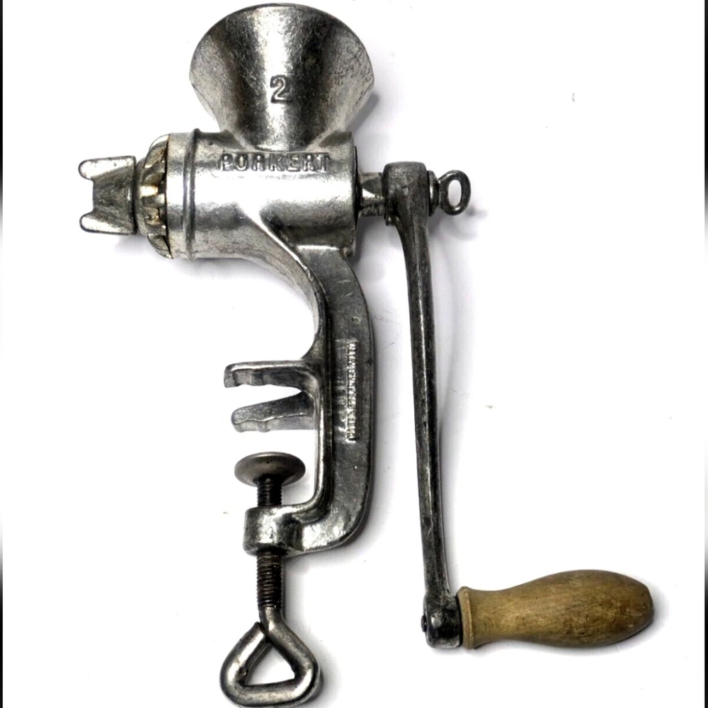 Vintage Porkert No 2 Solid Steel Meat Grinder Made In Czechoslovakia